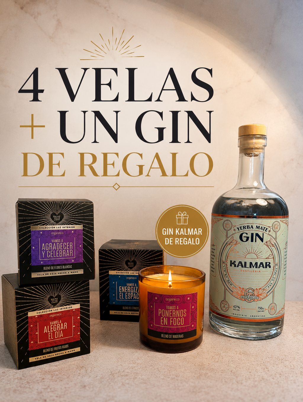 COMBO VELAS + GIN DE REGALO