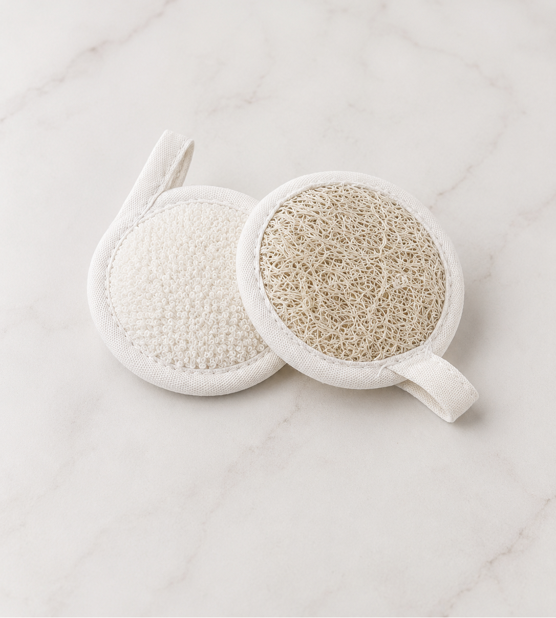 Circular con toalla y loofah ESPONJA
