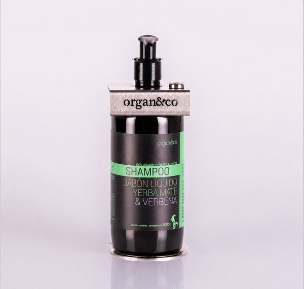Shampoo Soporte SIMPLE ACERO con botella de 500cc