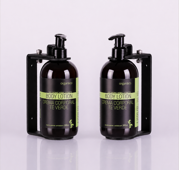 Crema corporal Soporte SIMPLE GALVANIZADO NEGRO con botella de 350cc